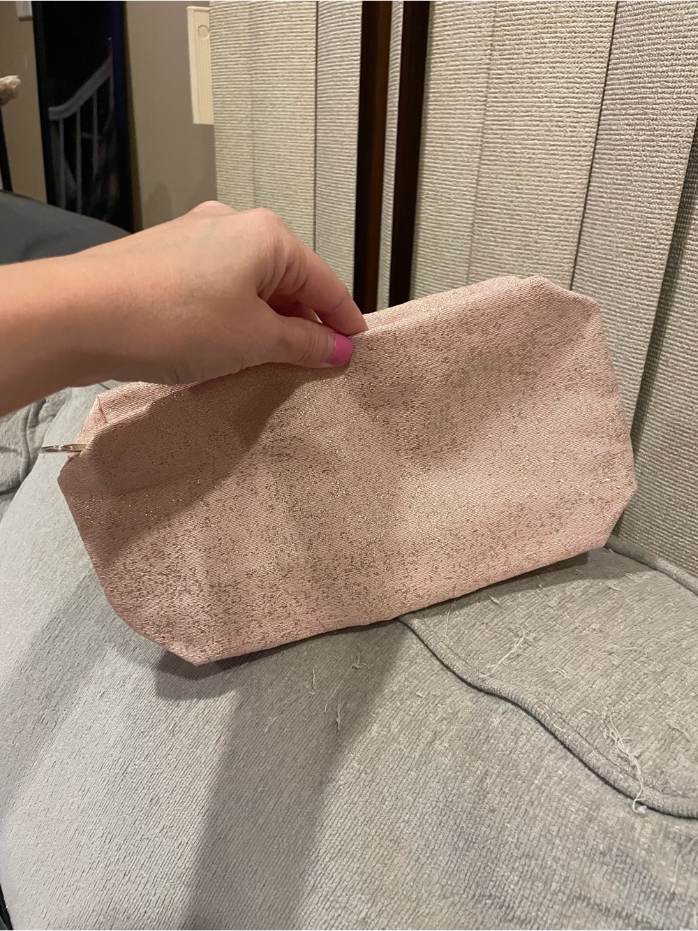 NWT Estée Lauder pink sparkly makeup case